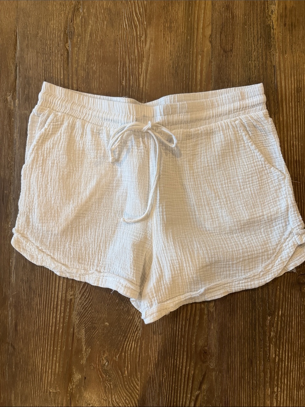 C&C California White cotton Gauze Drawstring swim Lounge coverup Shorts